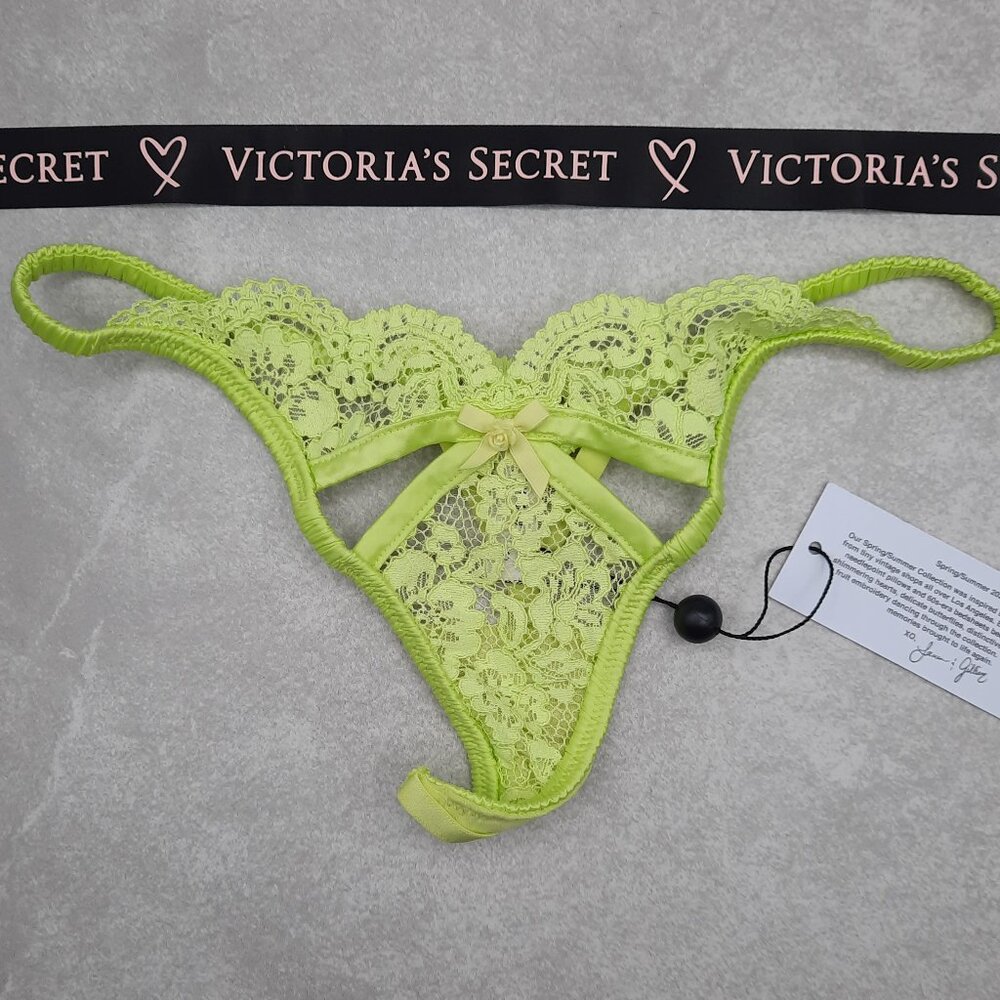 MINT LIME GREEN Creamsicle Lace Thong Panty 🍋 FOR LOVE & LEMONS - Picture 4 of 9